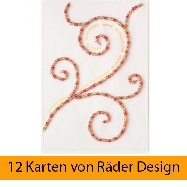 Bunte Perlen Karte "Ornament" 12er Set