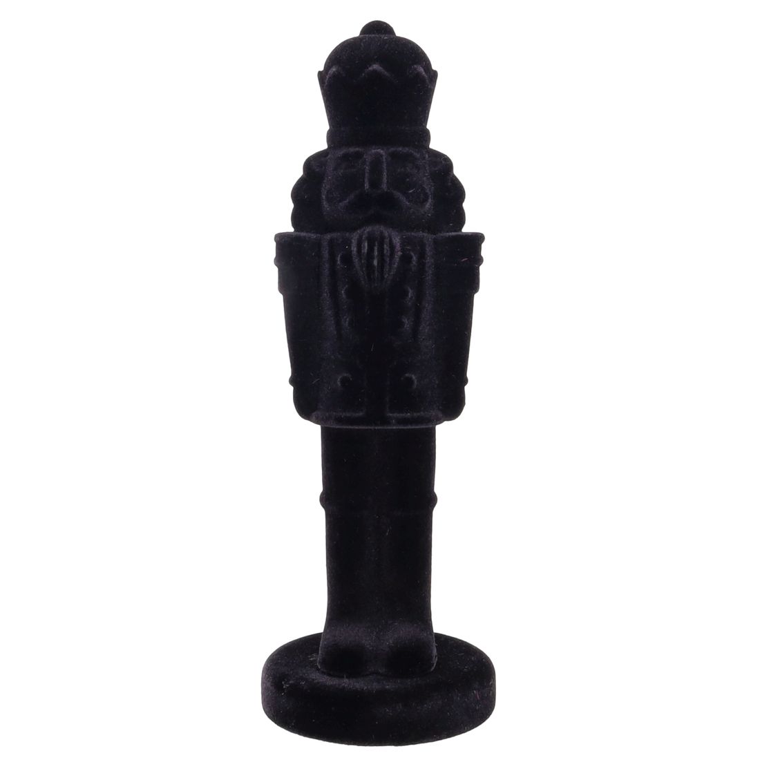 Klassischer Solna Nussknacker von Giftcompany in edlem Schwarz mit samtig-weicher Flock-Oberfläche, 32 cm hoch