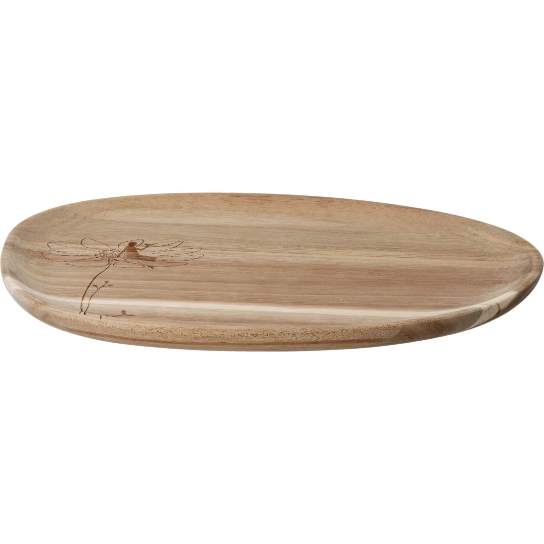 Holzplatte, ovale Platte, Dekorationsplatte, Treibhholz, Graviertes Muster