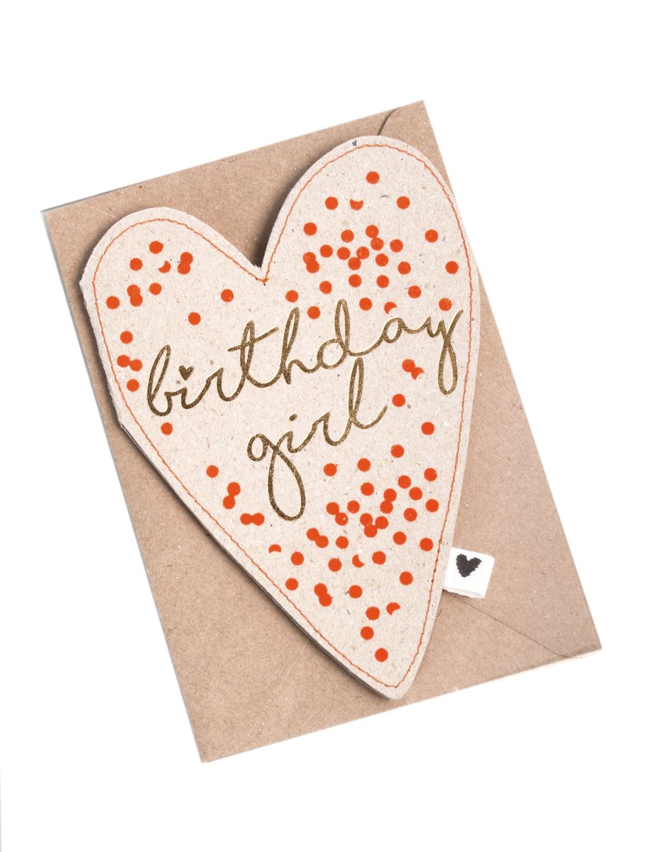 Herzkarte "Birthday girl"