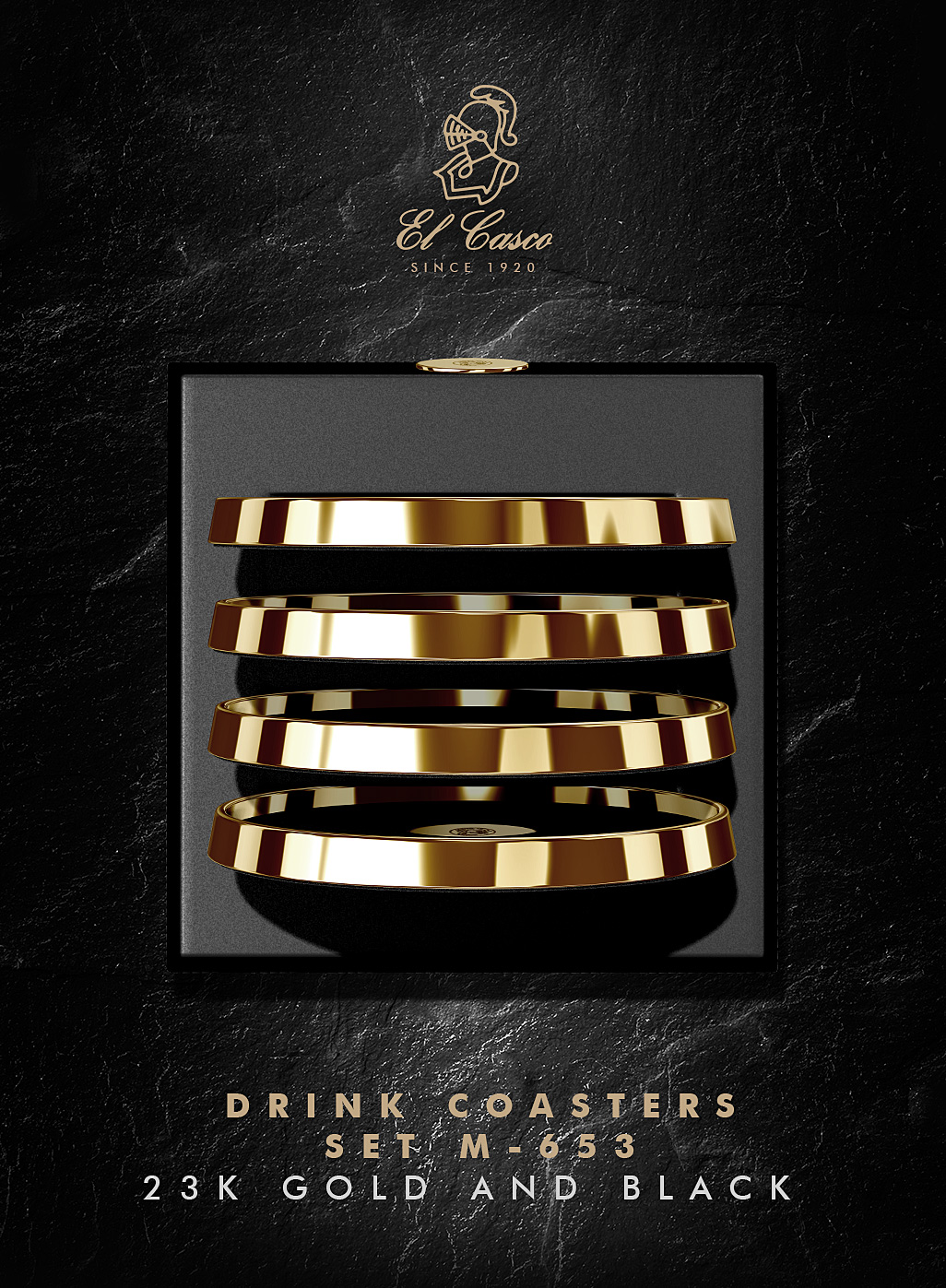 Set-of-Coasters-M-653-L Glasuntersetzer - 23-Karat vergoldet
