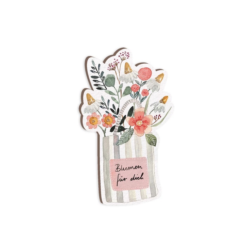 Magnet "Blumen für dich" Blume, Blumenstrauß, Pflanze, Muster, Grußkarte
