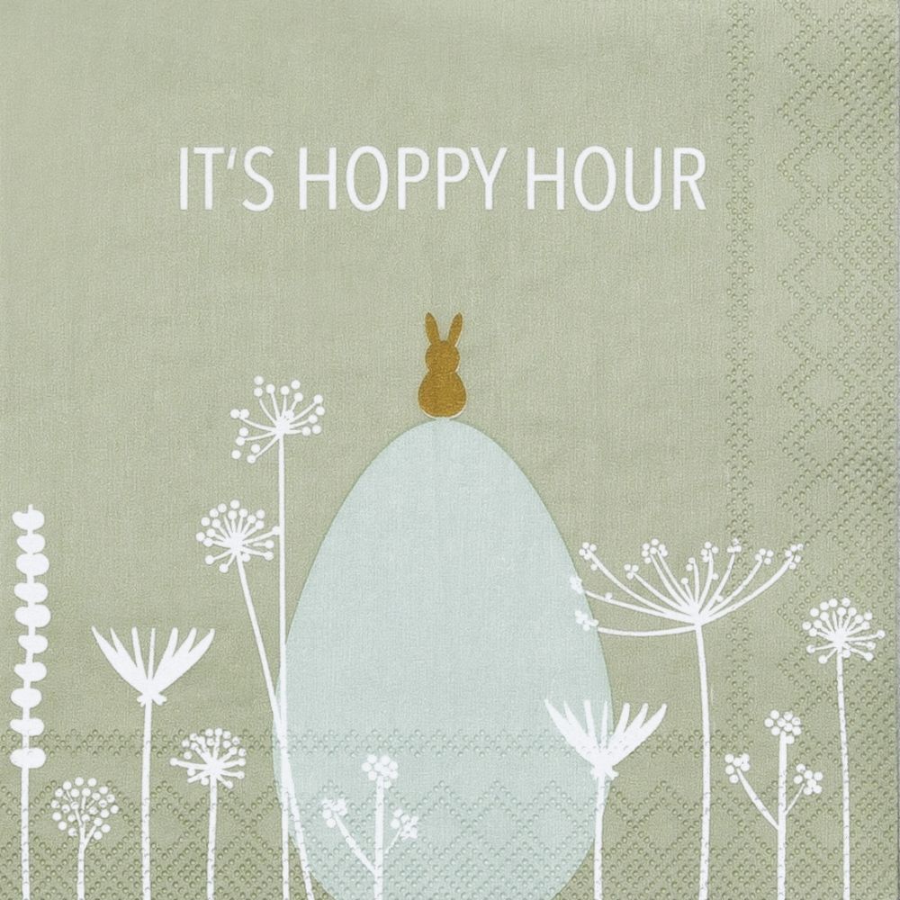 Cocktailserviette "It´s hoppy hour" Grusskarte, Dekoration für Zuhause, Veröffentlichung, Buch, Muster