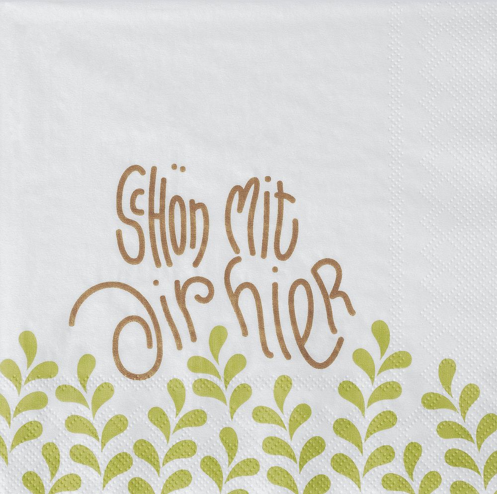 Serviette "Schön mit dir hier" Muster