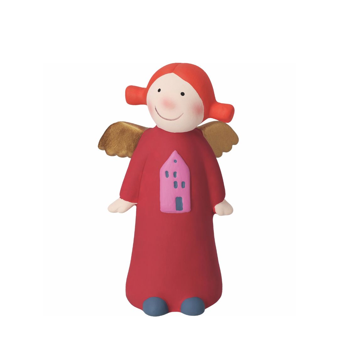 Handbemalte Steinzeug-Engelfigur Himmlische Schwester Rosine Medium Edition 10 von räder