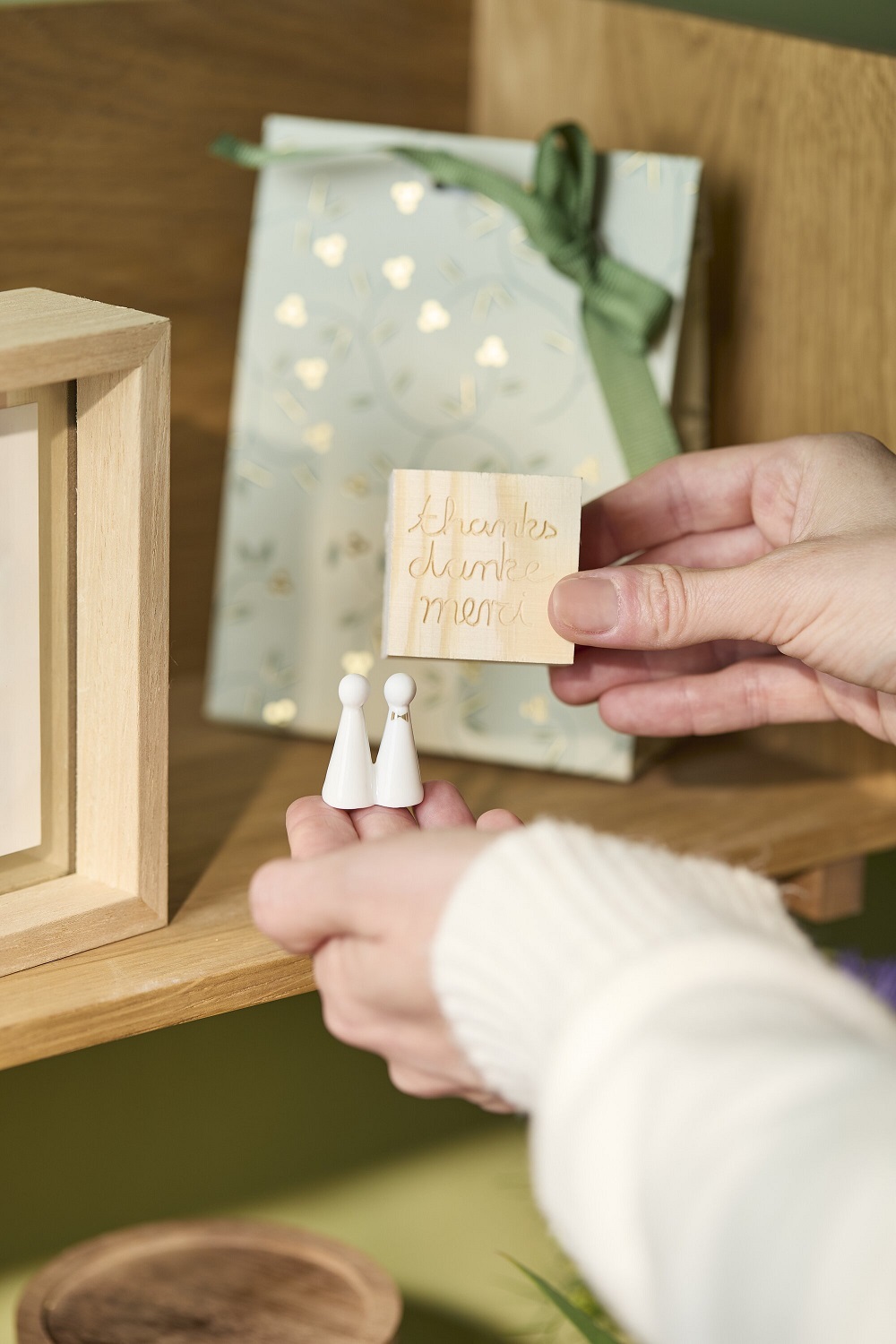Geschenkverpackung, Notizen, Holzstempel, Papierhandwerk, Wichtel