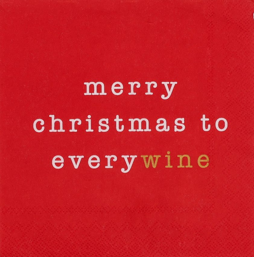 Cocktailservietten "Merry Christmas to everywine" Buch, Veröffentlichung, Text
