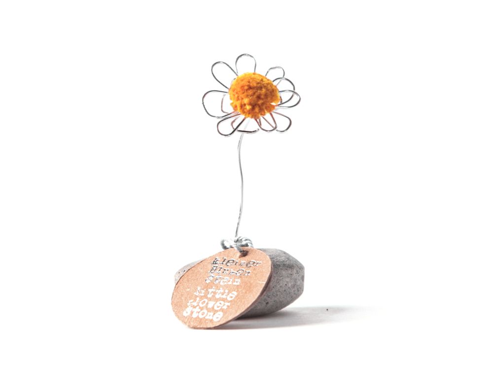 Mini Glücksblumenstein "Senfgelb" Zubehor, Ohrring, Schmuck, Anhänger
