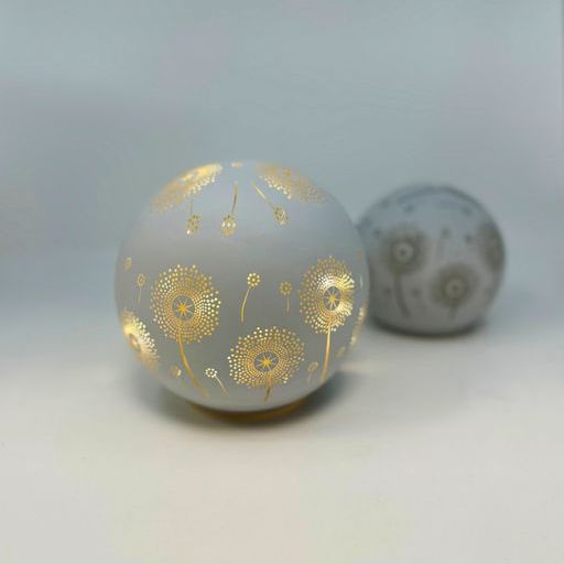 Leuchtkugel "Pusteblume" 16 cm Sphäre, Töpferei, Porzellan, Zubehör, Perle