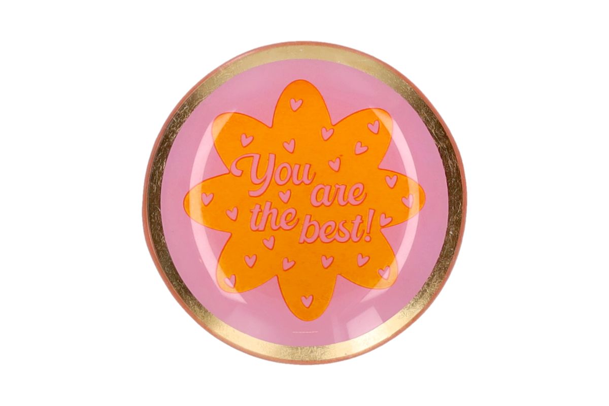 Love Plates, Glasteller "You are the best" Abzeichen, Symbol, Süßigkeiten, Kopf, Gesicht