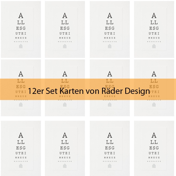 Sehtest-Karte "Alles Gute im neuen Zuhause" 12er Set