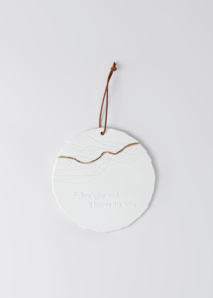 Poesie Medaillon "Follow your soul" Zubehor, Dekoration für Zuhause, Leinen