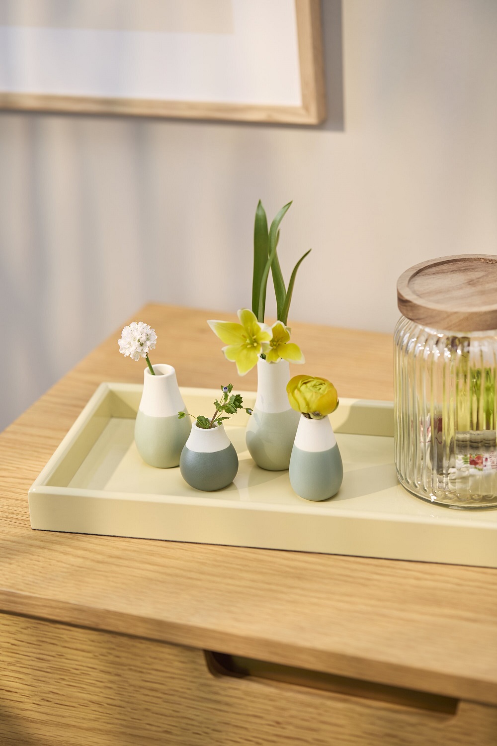 Blumenvasen, Vasen-Set, Minivasen, Halter für Blumen, Dekorationstrio