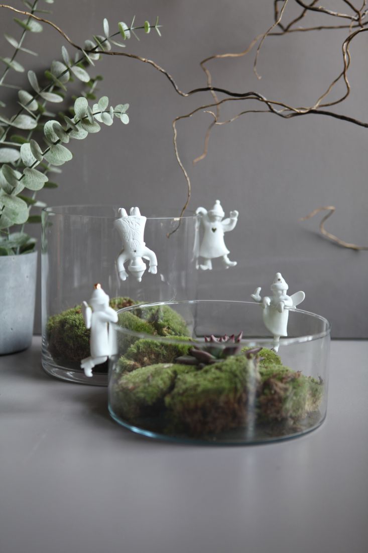 glases, terrarium, mos, miniatures, figures
