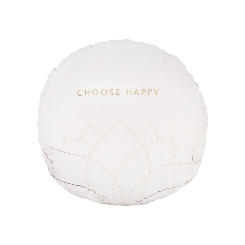 Zen Spirit Kissen rund "Choose happy"