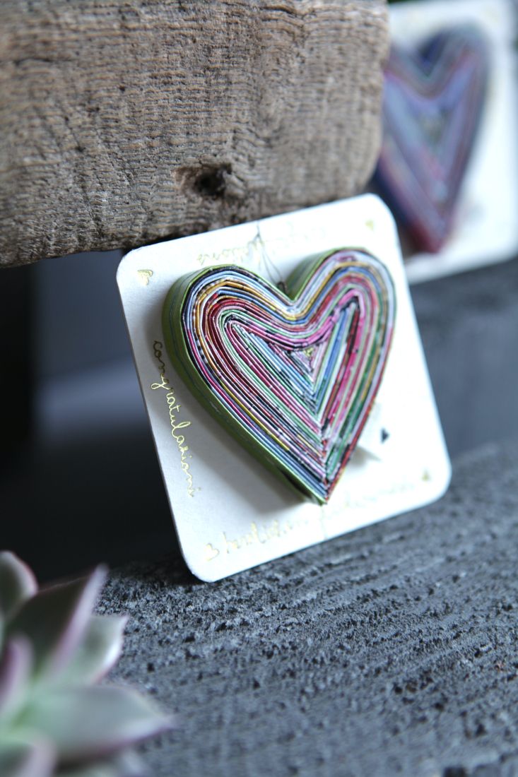 herz-schmuck, quadrat-kartenanhänger, quilling-herz, multicolor, diy-schmuck