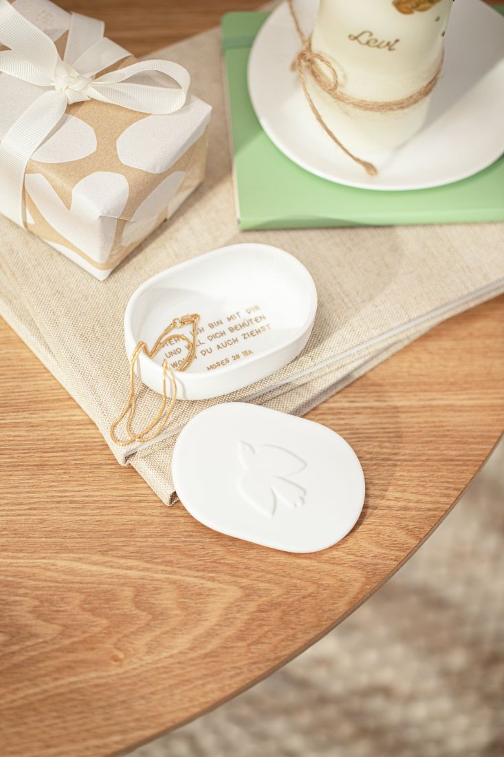 räder Porzellandose Taube als Aufbewahrung für Taufschmuck oder kleine Erinnerungen