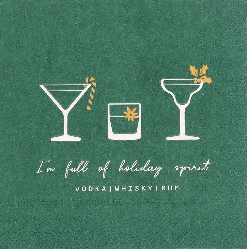Cocktailservietten "Holiday Spirit" Glas