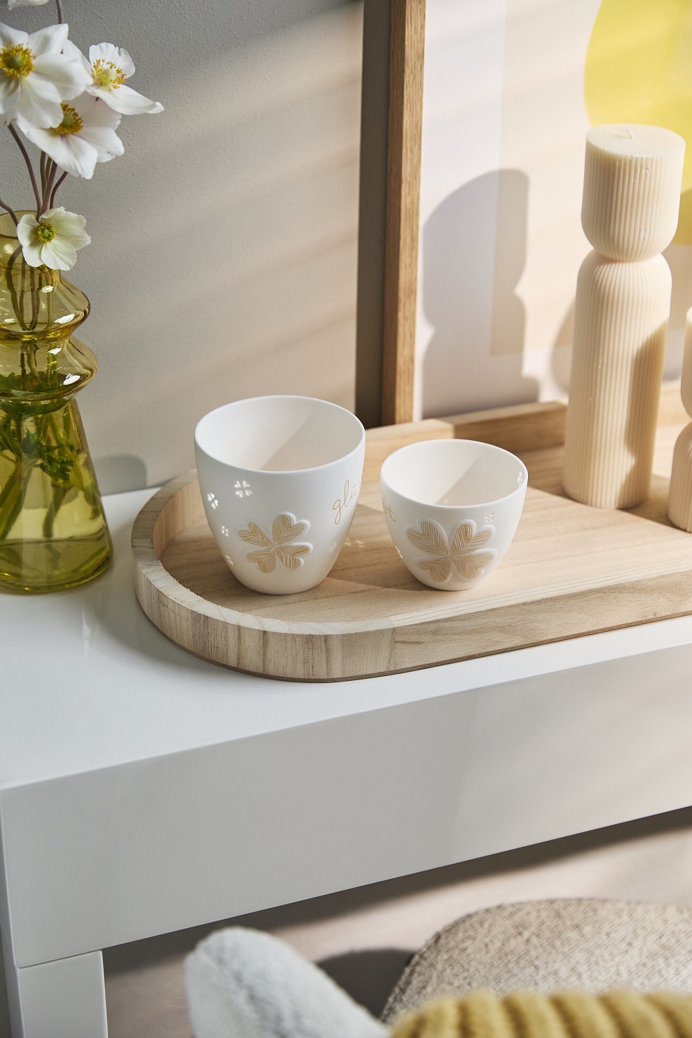 keramik tasse, tassen-set, porzellan, cremefarben, dekotellerladel