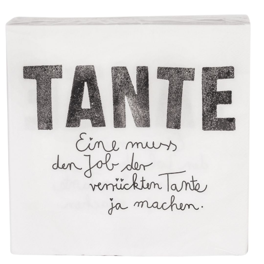 Good old friends Serviette Tante mit Spruch Eine muss den Job der verrückten Tante ja machen