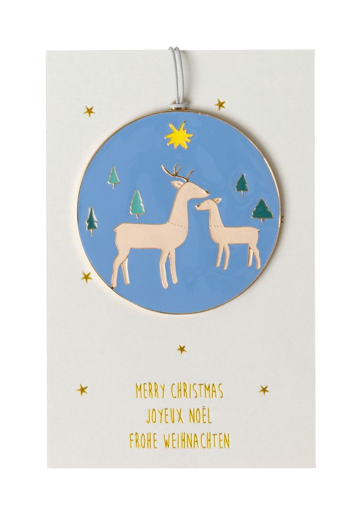 Ornament "Frohe Weihnachten" Rehe Tier, Hirsch, Säugetier, Tierwelt, Zubehör