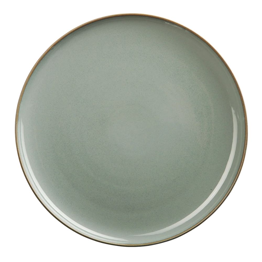 Teller, Handgefertigter Dessertteller 21 cm Eucalyptus von ASA aus Steinzeug in sanftem Blau-Grün mit feinem Rand und einzigartigen Glasurschattierungen
