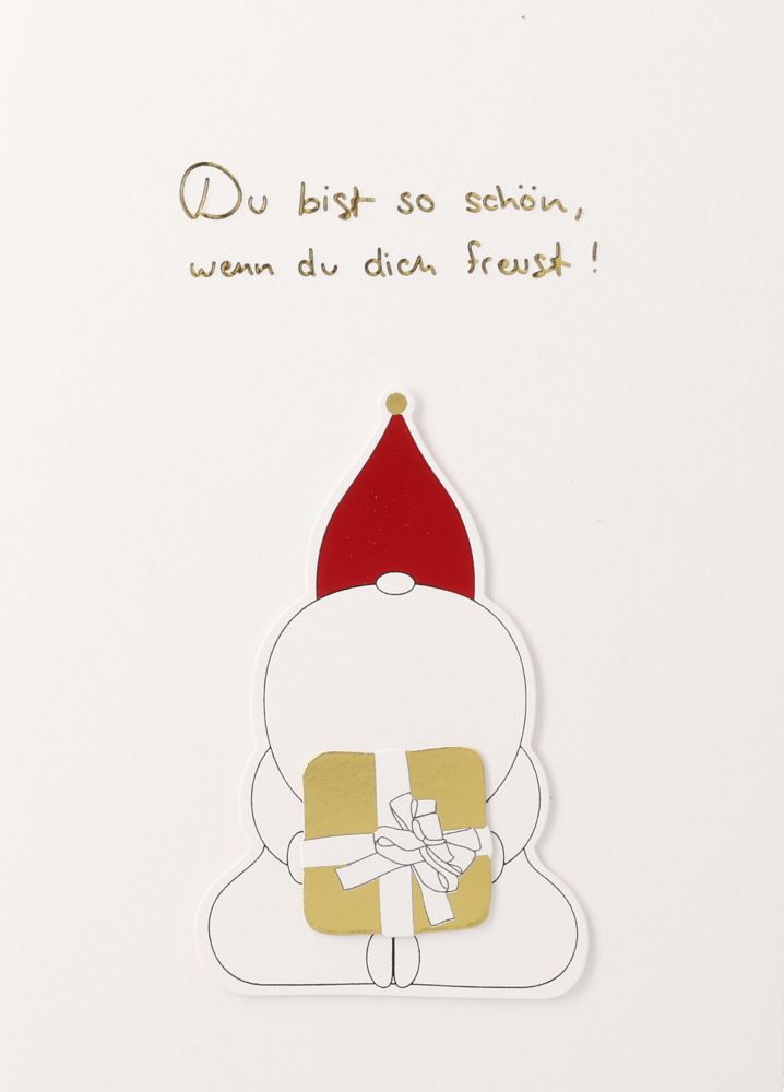 Santa Karte "Du bist so schön, wenn du dich freust" Briefumschlag, Grußkarte, Post