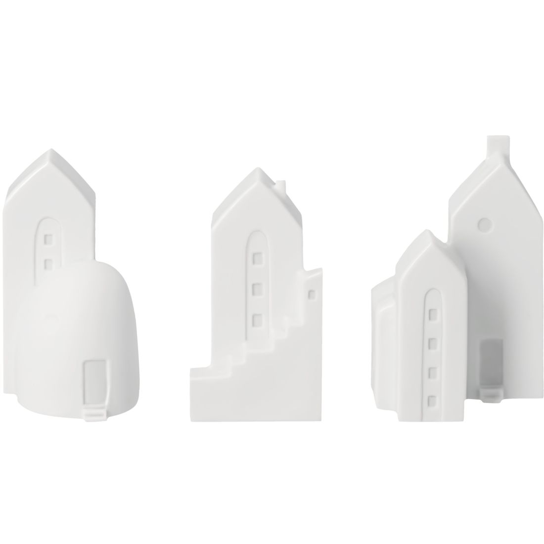 Miniaturhäuser, Weiße Figuren, Stadt skyline, Wohnkultur, Ton/Keramik