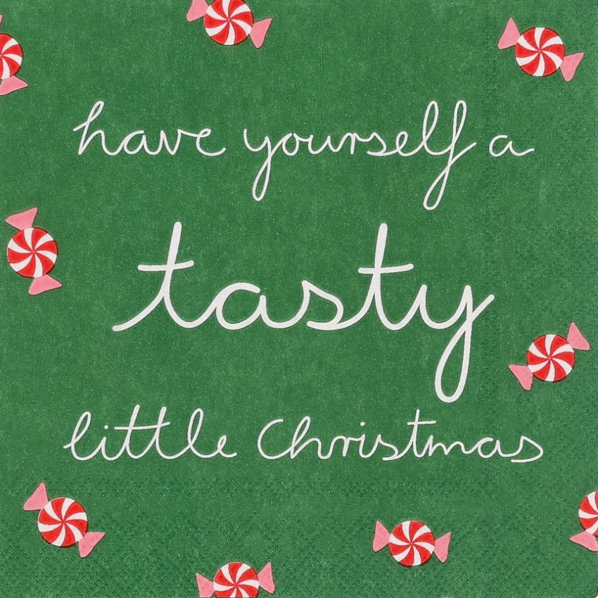 Cocktailservietten "Have yourself a tasty little Christmas" Text