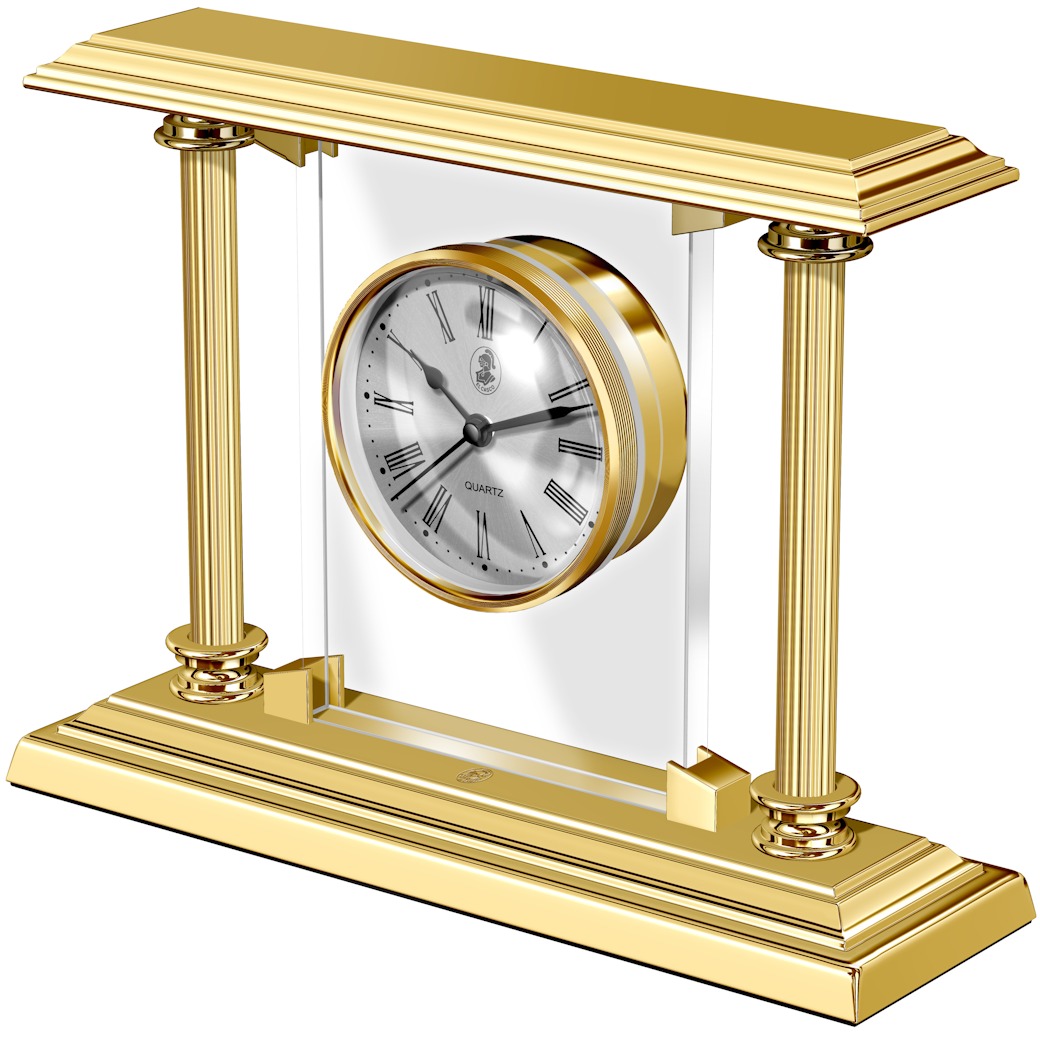 M_663-L-3 Kamin-Uhr - 23-Karat vergoldet