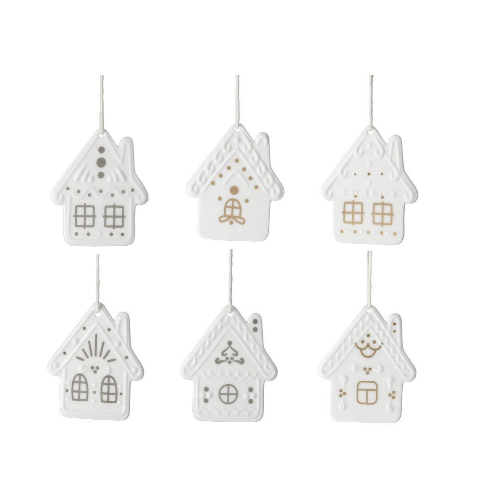 Lebkuchenhäuschen 6er Set Zubehör, Ohrring, Schmuck