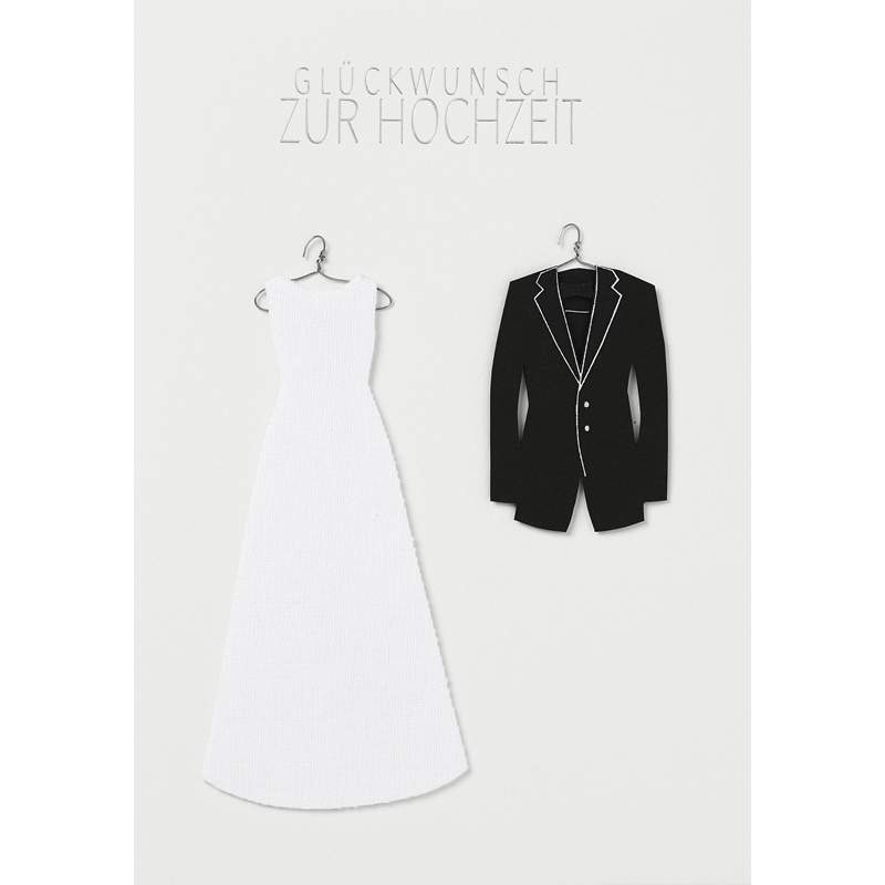 Kleiderkarte "Glückwunsch zur Hochzeit"