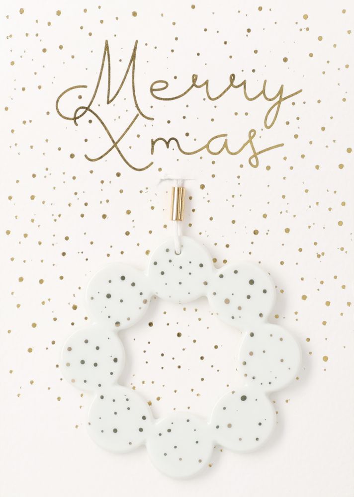 Grußanhänger Kranz "Merry Xmas" Briefumschlag, Grußkarte, Post, Zubehör