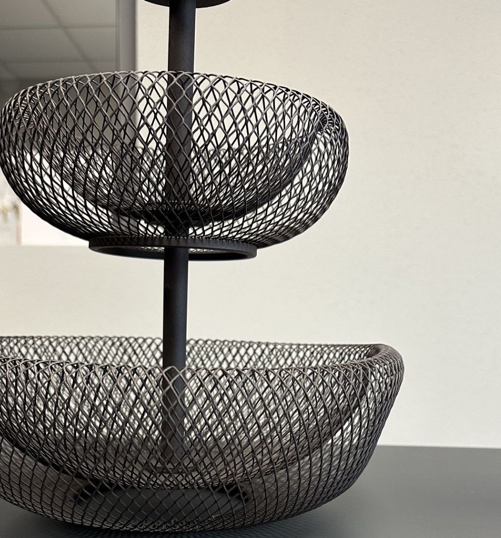 drahtkorb, Metallnetz, Korbständer, Zweistöckig, schwarz