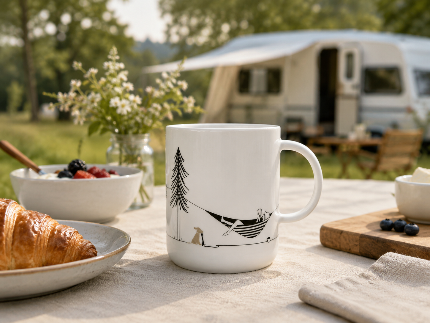 Kaffeebecher, Tonware, Camping, Outdoor, Mug