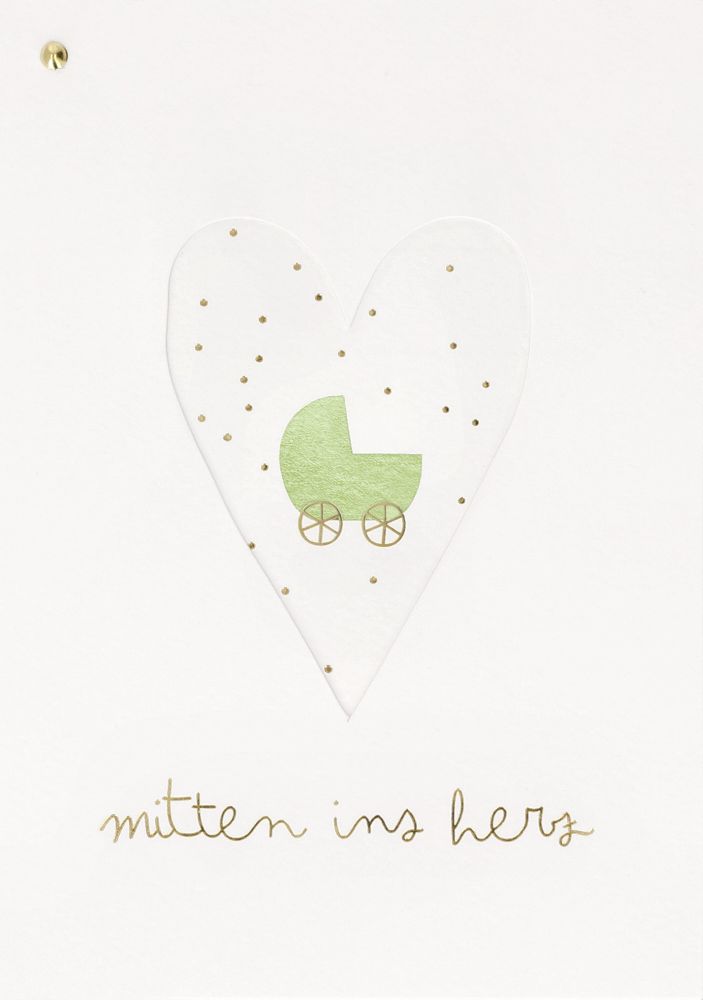 Lagenkarte "Mitten ins Herz" Briefumschlag, Grußkarte, Post