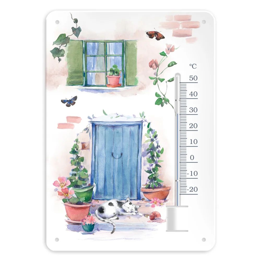 Thermometer, Küche, Tür-/Häuschen-Design, Blumen, Katzentisch?