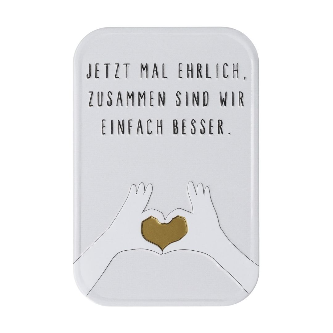 Kleine räder Magnet-Eisentafel Jetzt mal ehrlich mit Motiv von Händen, die ein Herz formen