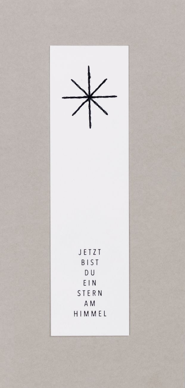 Kondolenz Stickkarte "Jetzt bist du ein Stern"