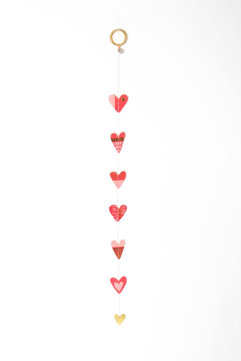 Mini Herzkette "Rot Gold"