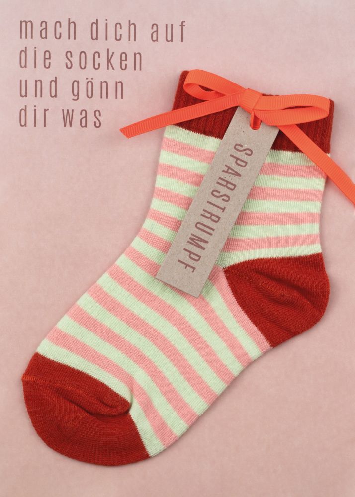XL Sparstrumpfkarte "Mach dich auf die Socken"