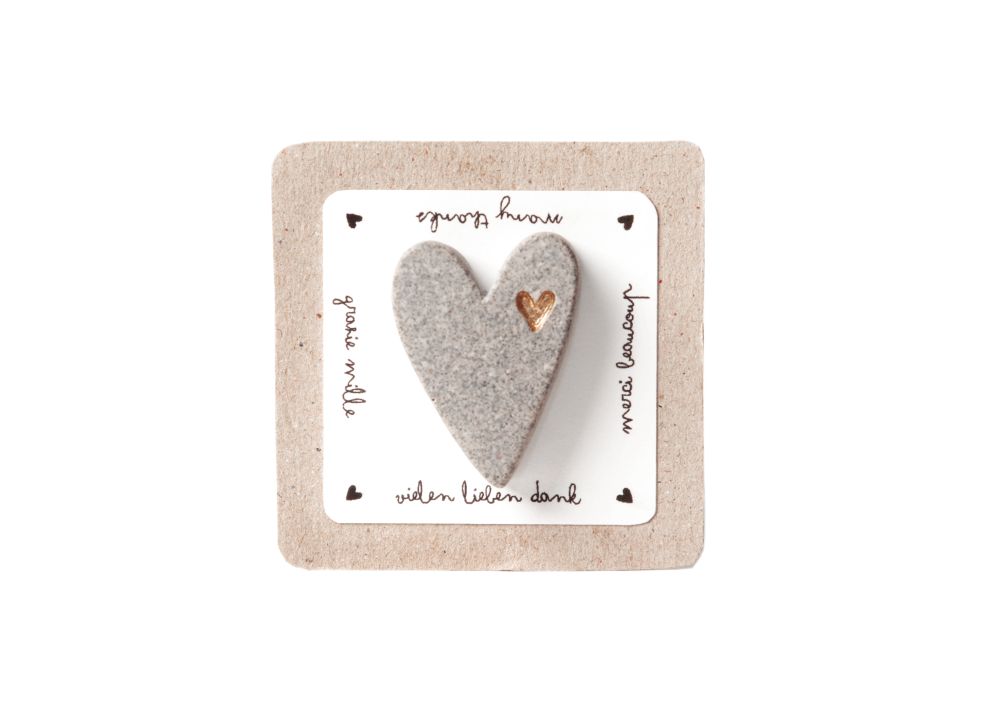 Terrazzo Herzmagnet "Vielen lieben Dank"