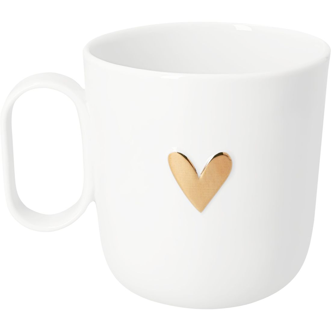 Rückseite der räder Tasse Dad aus feinem Porzellan mit einem glänzenden goldenen Herz