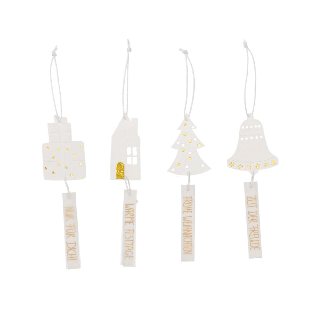 Geschenkanhänger "Frohe Weihnachten" 4er Set Zubehor, Ohrring, Schmuck