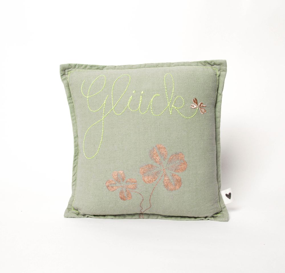 Mini Kissen "Glück" Kissen, Dekoration für Zuhause, Tasche, Handtasche