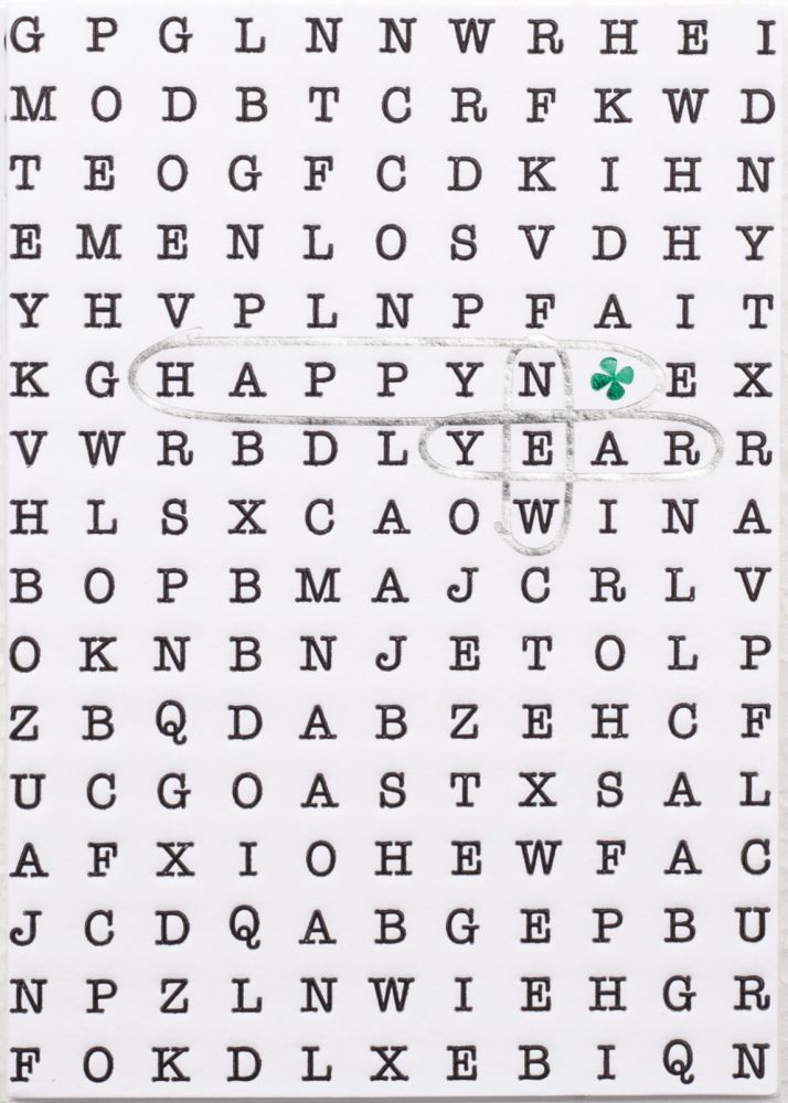 92009_result Buchstabenkarte "Happy New Year" silber, grün