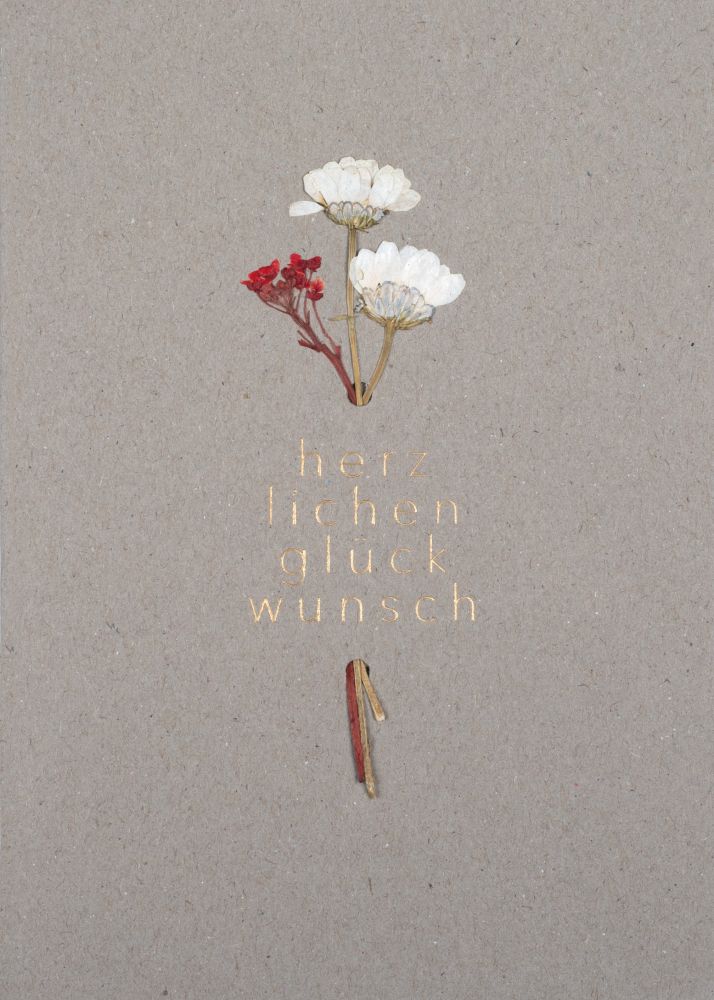 Blütezeitkarte "Herzlichen Glückwunsch"