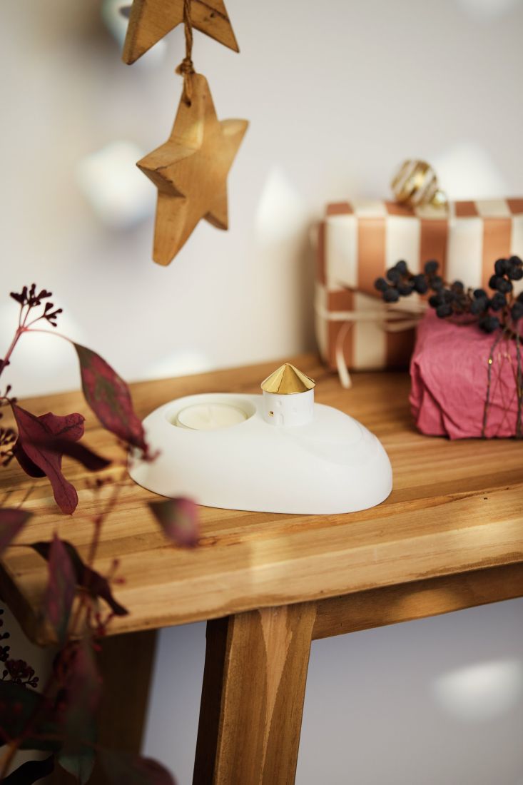 Dekoration, Weihnachtsdeko, Teelichthalter, Holztablett, Sternenornament