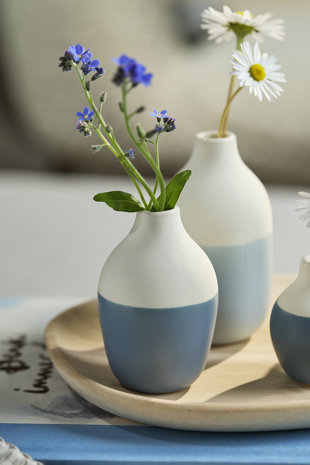 vase,  keramisch,  blau-grau,  blumen,  dekoration