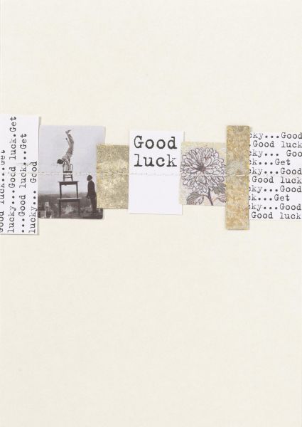Papierschnipsel Karte "Get Lucky"